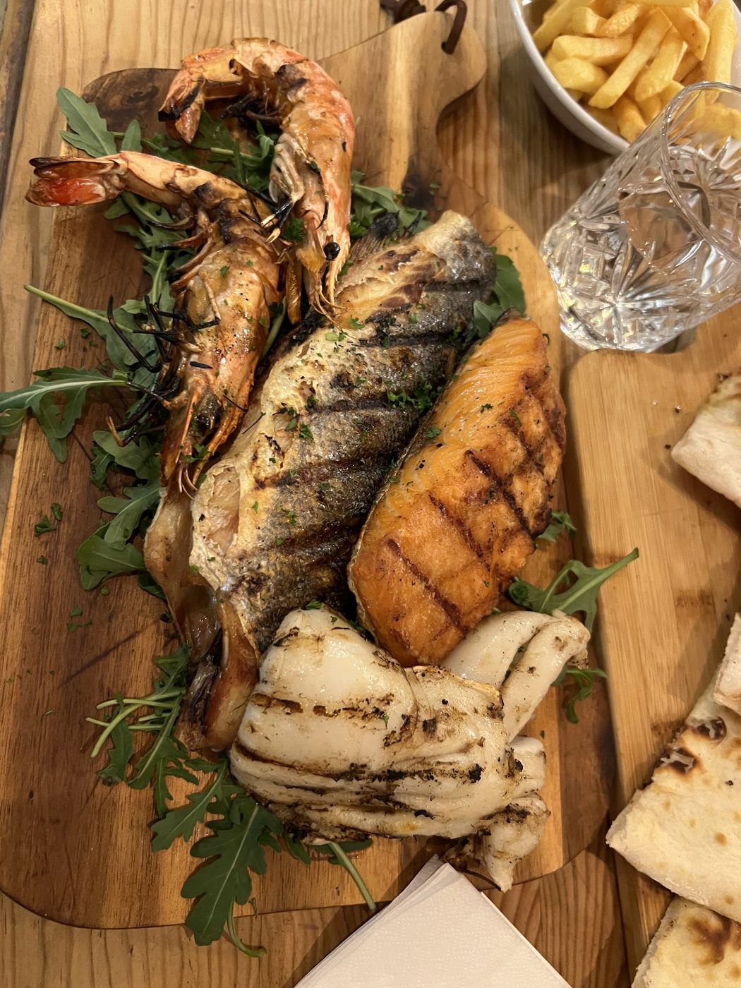 A grilled seafood platter